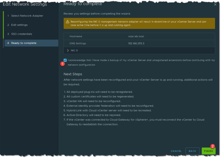 Changing the Hostname on a Production vCenter Server